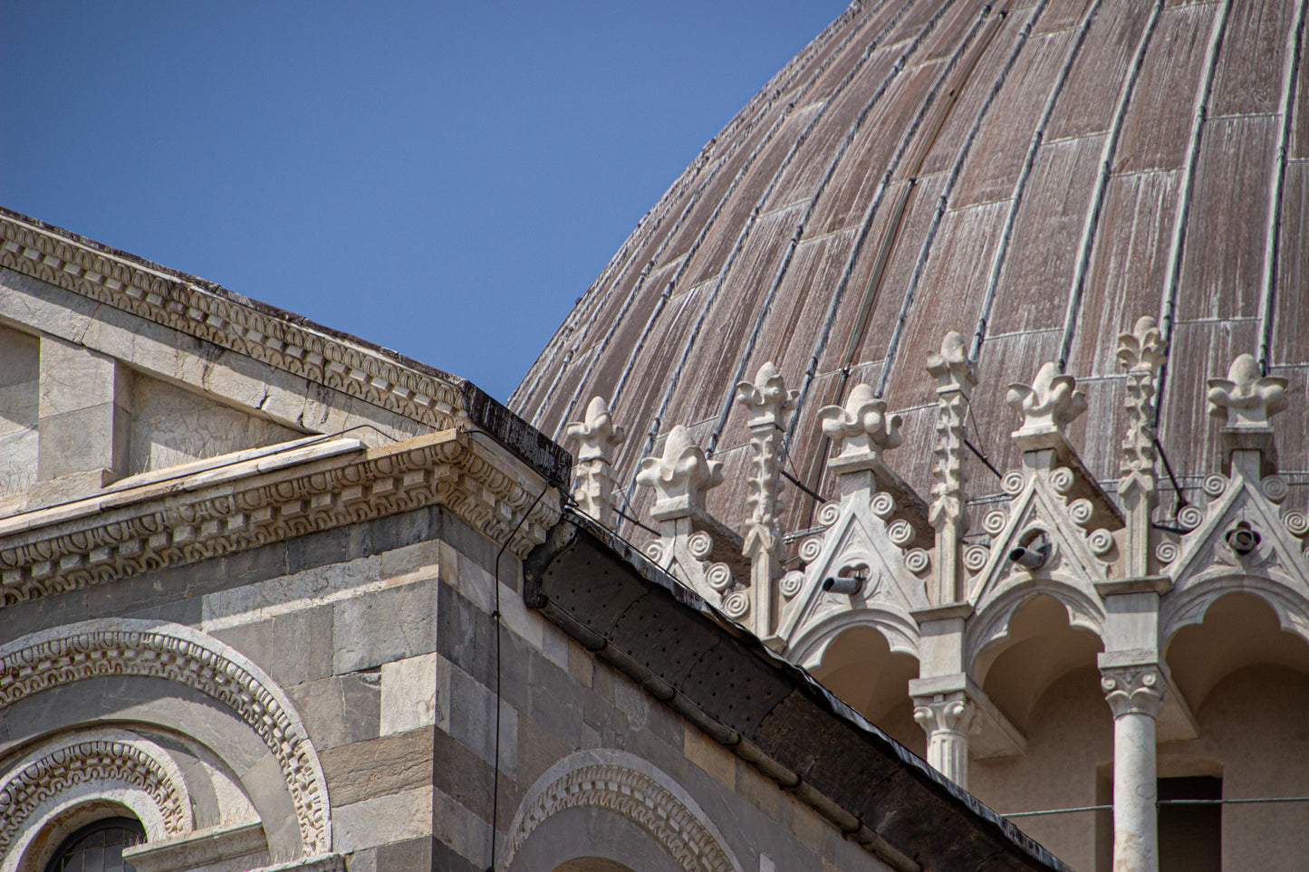 This close-up of an Italian architectural marvel captures the intricate blend of stone...